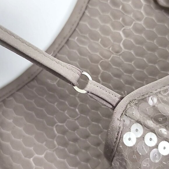 NWT Rozae Nichols No Dart Cami Oyster Taupe Sequined Size XS - Picture 7 of 16